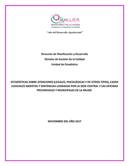 Dirección De Planificación Y Desarrollo División De Gestión De La Calidad Unidad De Estadística