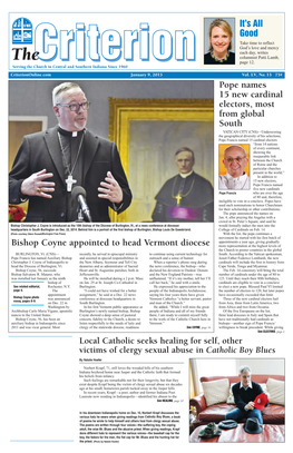 Pope Names 15 New Cardinal Electors, Most from Global South Bishop Coyne Appointed to Head Vermont Diocese