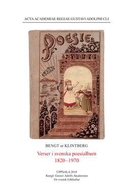 Verser I Svenska Poesialbum 1820–1970