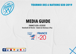 MEDIA GUIDE FRANCE U20 V ECOSSE Vendredi 22 Février - Stade Du Hameau À Pau RAYNE BARKA DATE DE NAISSANCE : 05/02/1999 TAILLE - POIDS : 1M80 - 100 Kg SURNOM : Pac