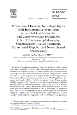 Prevention of Ischemic Neurologic Injury with Intraoperative