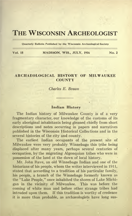 Archaeological History of Milwaukee County