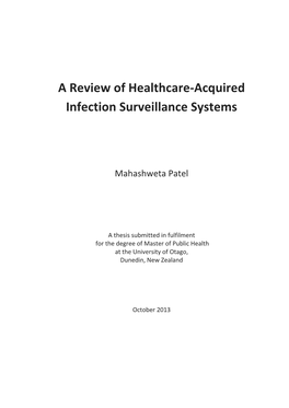 A Review of Healthcare-Acquired Infection Surveillance Systems