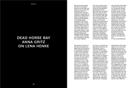 Dead Horse Bay Anna Gritz on Lena Henke