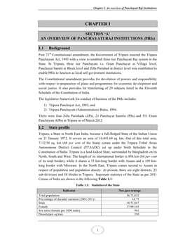 Chapter I- an Overview of Panchayati Raj Institutions