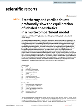 Ectothermy and Cardiac Shunts Profoundly Slow the Equilibration of Inhaled Anaesthetics in a Multi-Compartment Model