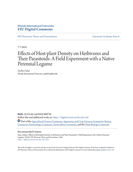 Effects of Host-Plant Density on Herbivores and Their Parasitoids