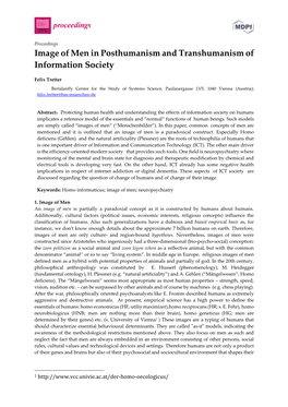 Image of Men in Posthumanism and Transhumanism of Information Society