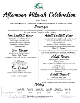 Afternoon Mitzvah Celebration