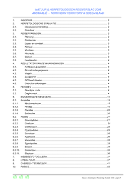 Natuur & Herpetologisch Reisverslag 2008 Australië