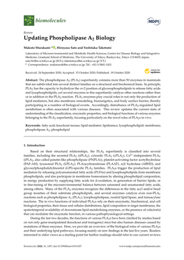 Updating Phospholipase A2 Biology