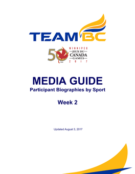 MEDIA GUIDE Participant Biographies by Sport