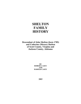 Shelton Family History
