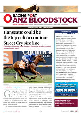 Hanseatic Could Be the Top Colt to Continue Street Cry Sire Line