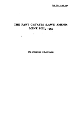 The Part C States Ment, Bill, 1955