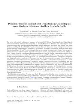 Permian Triassic Palynofloral Transition in Chintalapudi Area