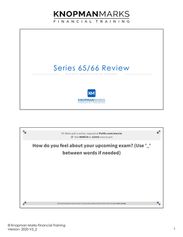Series 65/66 Review Analytics and Calculation Concepts