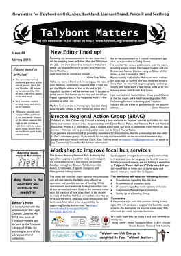 Talybont Matters Find This Newsletter in Full Colour On