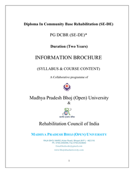 Diploma in Community Base Rehabilitation (SE-DE)