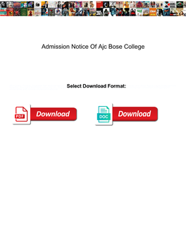Admission Notice of Ajc Bose College