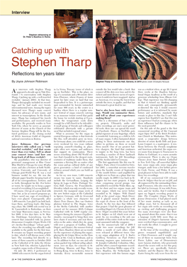 Catching up with Stephen Tharp Reflections Ten Years Later