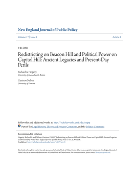 Redistricting on Beacon Hill and Political Power on Capitol Hill: Ancient Legacies and Present-Day Perils Richard A
