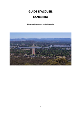 Guide D'accueil Canberra