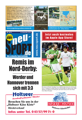 Remis Im Nord-Derby: Werder Und Hannover Trennen