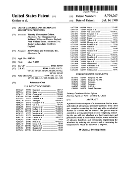 |||||IIIIUSOO5779 767A United States Patent (19) 11 Patent Number: 5,779,767 Golden Et Al