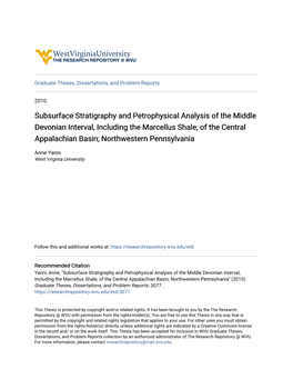 Subsurface Stratigraphy and Petrophysical Analysis of The