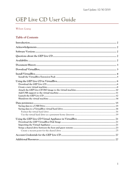 GEP Live CD User Guide