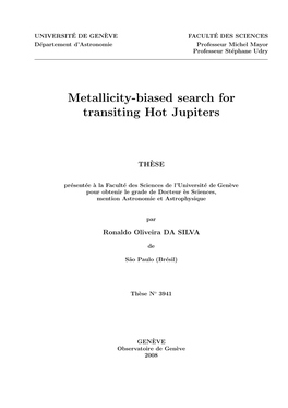 Metallicity-Biased Search for Transiting Hot Jupiters