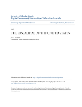 THE PASSALIDAE of the UNITED STATES Jack C