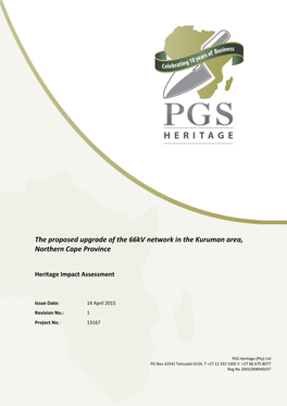 The Proposed Upgrade of the 66Kv Network in the Kuruman Area, Northern Cape Province