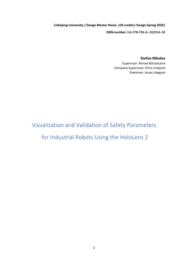 Visualization and Validation of Safety Parameters for Industrial Robots Using the Hololens 2