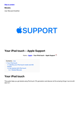 Your Ipod Touch – Apple Support