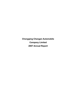 Chongqing Changan Automobile Company Limited 2007 Annual Report