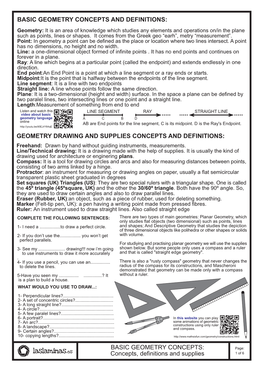 Basic Geometry Concepts and Definitions