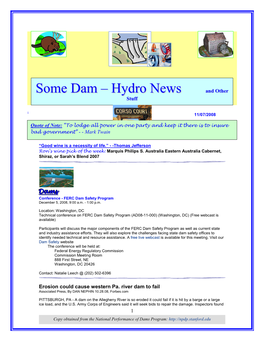 Some Dam – Hydro News