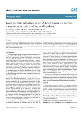Does Exercise Addiction Exist? a Brief Review on Current Measurement