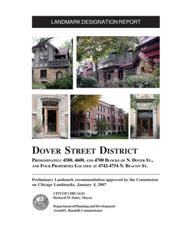 Dover Street District Predominately 4500, 4600, and 4700 Blocks of N