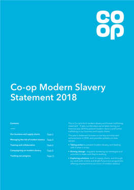 Co-Op Modern Slavery Statement 2018