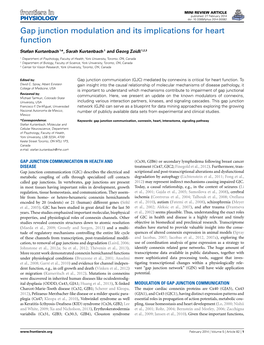 Gap Junction Modulation and Its Implications for Heart Function