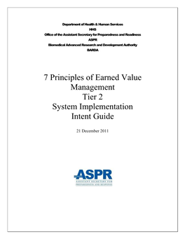 7 Principles of Earned Value Management Tier 2 System Implementation Intent Guide