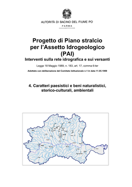 Progetto Di Piano Stralcio Per L'assetto Idrogeologico (PAI)