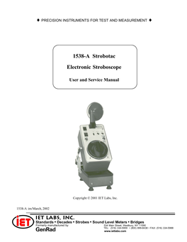 1538-A Strobotac Electronic Stroboscope