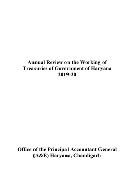 Annual Review on the Working of Treasuries of Government of Haryana 2019-20