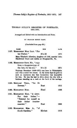 Thomas Bully's Register of Portraits, 1801-1871. 147