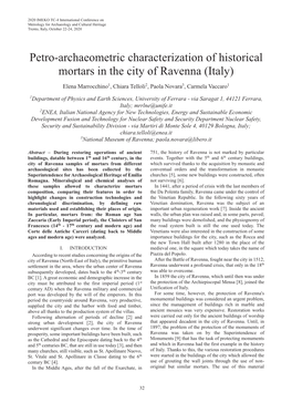 Petro-Archaeometric Characterization of Historical Mortars in the City of Ravenna (Italy)