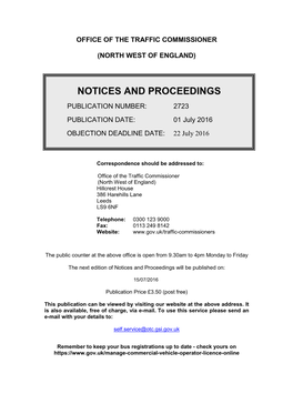 Notices and Proceedings